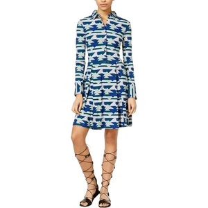 RACHEL Rachel Roy Star Patterned Blue and White Mini Dress